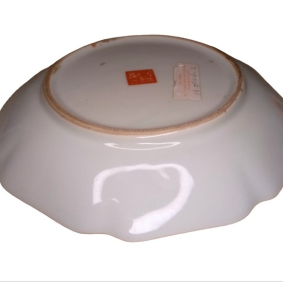 Antique Chinese Rose Mandarin 9” Porcelain Plate With Qianlong Mark Gold Details - Picture 8 of 10